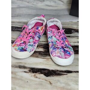 Blowfish Malibu Kids Tie Dye Multi Color Canvas Low Top Sneakers Pink Laces 13